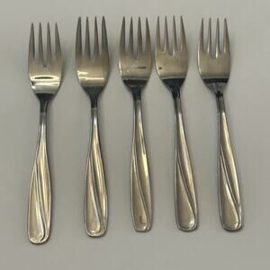 CG Flatware Dessert/Salad Forks Cg5 Pattern Glossy Stainless JAPAN Set of 5 VTG